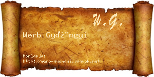 Werb Gyöngyi névjegykártya